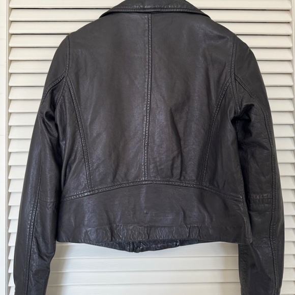 JCrew Collection washed leather motorcycle jacket - Picture 5 of 10